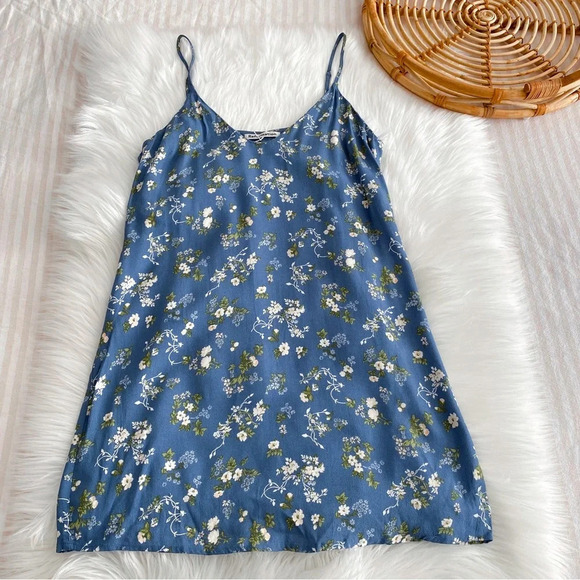 NEW Reformation Ventura Floral Print Mini Dress Avery Blue Multi - Picture 6 of 13